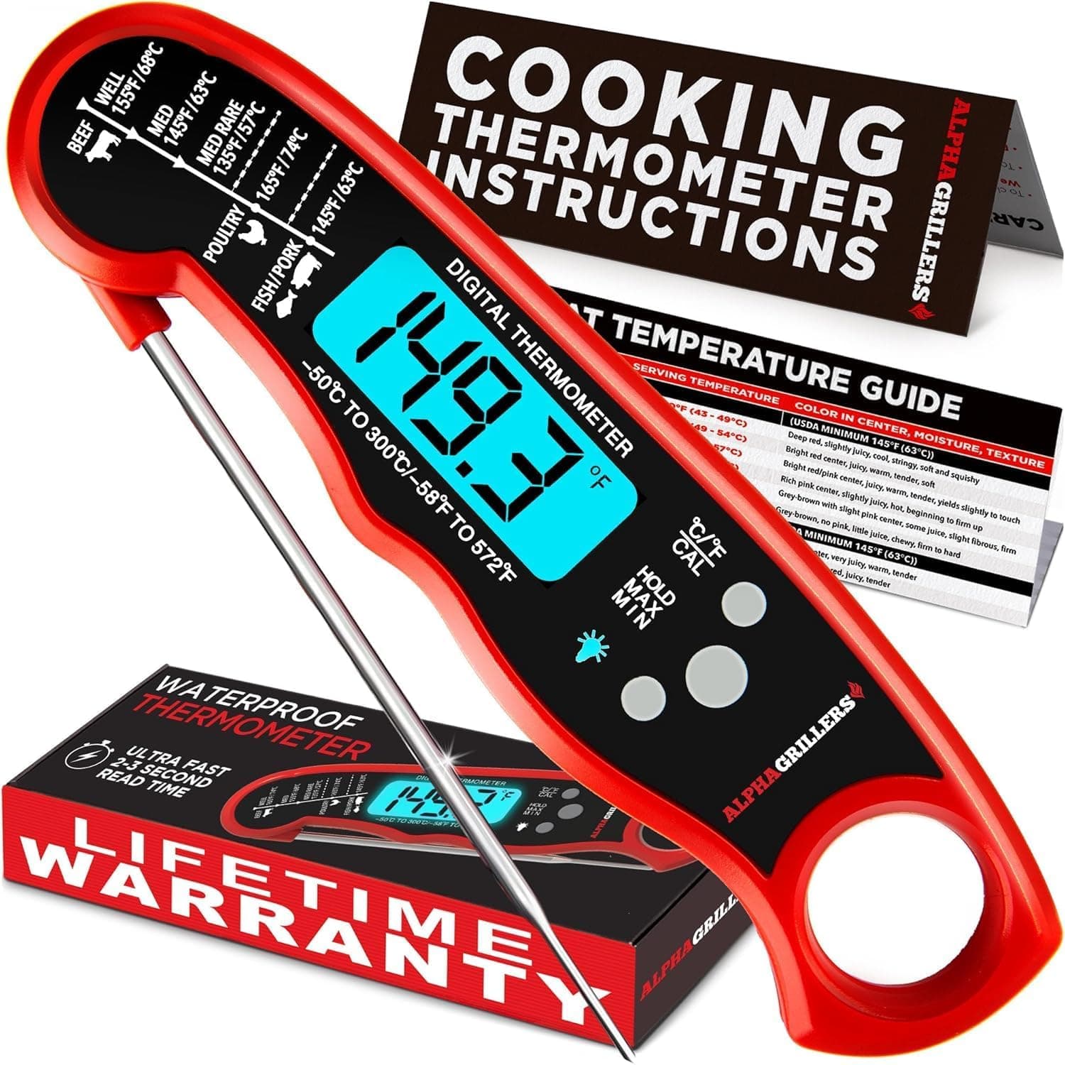 Alpha Grillers digital meat thermometer