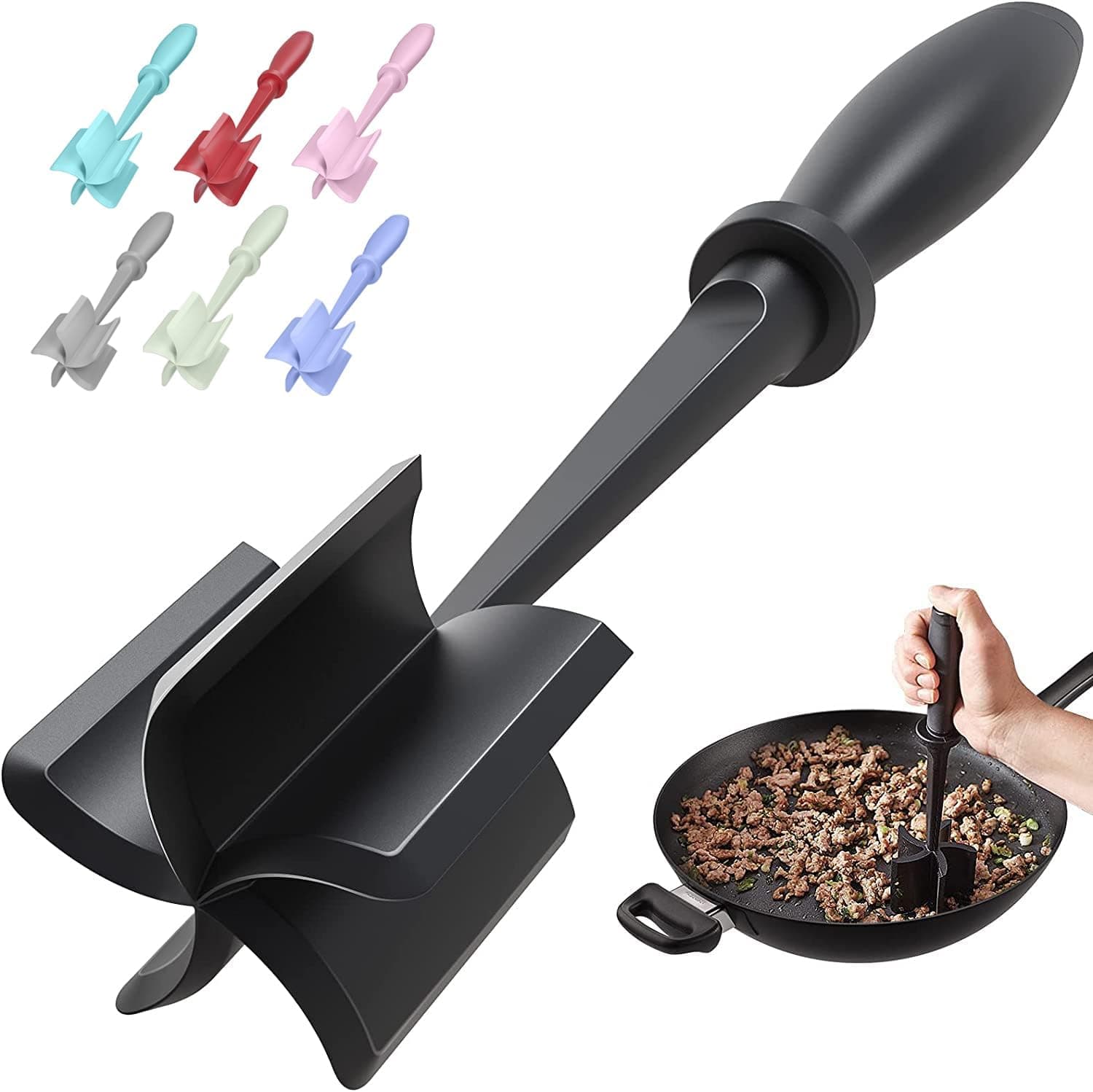 Black meat chopper and hamburger grinder